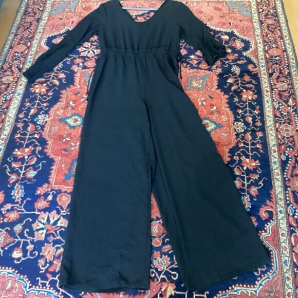 NWT Ultra Flirt Women's Textured Paperbag Jumpsuit Black Size XL - Picture 13 of 13
